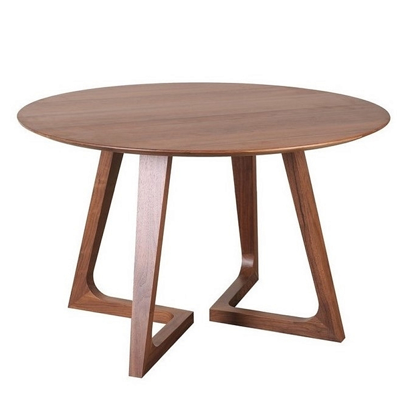 Обеденный стол круглый с изогнутыми ножками Godenza Round V Table Ясень в Ижевске | Loft Concept 