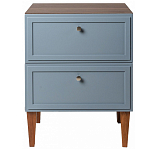 Тумба прикроватная серая из массива бука с 2-мя ящиками Wenge Light варинант исполнения - 2 | Loft Concept в Ижевске