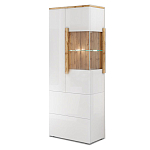 Шкаф-витрина с ящиками и 2-мя дверками с белым глянцевым фасадом Grace of Furniture варинант исполнения - 2 | Loft Concept в Ижевске