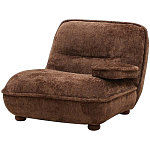 Кресло без подлокотников коричневое ну круглых деревянных ножках Loup Plush Armchair Brown варинант исполнения - 1 | Loft Concept в Ижевске