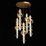 Люстра с плафонами из прозрачного и янтарного стекла в виде шаров и ромбов Gabriel Scott Luna варинант исполнения - 3 | Loft Concept в Ижевске