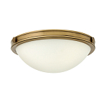 Потолочный светильник цвета латунь с полусферическим матовым белым плафоном Hinkley варинант исполнения - 1 | Loft Concept в Ижевске