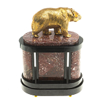 Часы настольные бронзовые с декором в виде медведя Bear Stone Clock варинант исполнения - 7 | Loft Concept в Ижевске