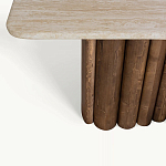 Консоль с овальной столешницей и фактурным деревянным основанием Enzo варинант исполнения - 3 | Loft Concept в Ижевске