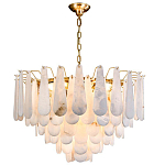 Люстра с мраморными подвесками в форме капель Marble square варинант исполнения - 1 | Loft Concept в Ижевске