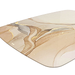 Обеденный стол с прямоугольной бежевой столешницей из стекла на 4-х деревянных ножках Beige Marble варинант исполнения - 4 | Loft Concept в Ижевске