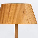 Настольная лампа со скошенным конусовидным абажуром и фигурной ножкой в цвете тик Accord Lighting варинант исполнения - 4 | Loft Concept в Ижевске