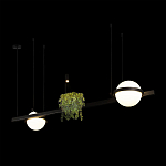 Подвесной светильник линейный с 2-мя шарообразными плафонами и цилиндрическим спотом Light of Еyes варинант исполнения - 4 | Loft Concept в Ижевске