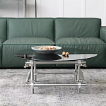 Дизайнерский журнальный стол с круглой столешницей на стальном основании Rivetyk варинант исполнения - 1 | Loft Concept в Ижевске