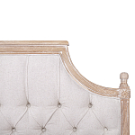 Кровать двуспальная светло-бежевая с основанием из массива дуба с мягким изголовьем Flax Beds варинант исполнения - 3 | Loft Concept в Ижевске