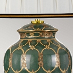 Настольная лампа с керамическим основанием с золотистым решетчатым узором и белым плиссированным абажуром Elstead Lighting варинант исполнения - 3 | Loft Concept в Ижевске