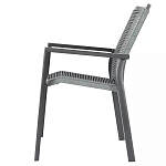 Стул темно-серый с высокой плетеной спинкой и сиденьем Braided Strength варинант исполнения - 5 | Loft Concept в Ижевске