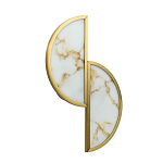 Бра с двумя полукруглыми плафонами из искусственного алебастра в бронзовой оправе Marbella варинант исполнения - 1 | Loft Concept в Ижевске