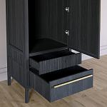 Узкий Шкаф Primo с 2 выдвижными ящиками Черный дуб варинант исполнения - 5 | Loft Concept в Ижевске