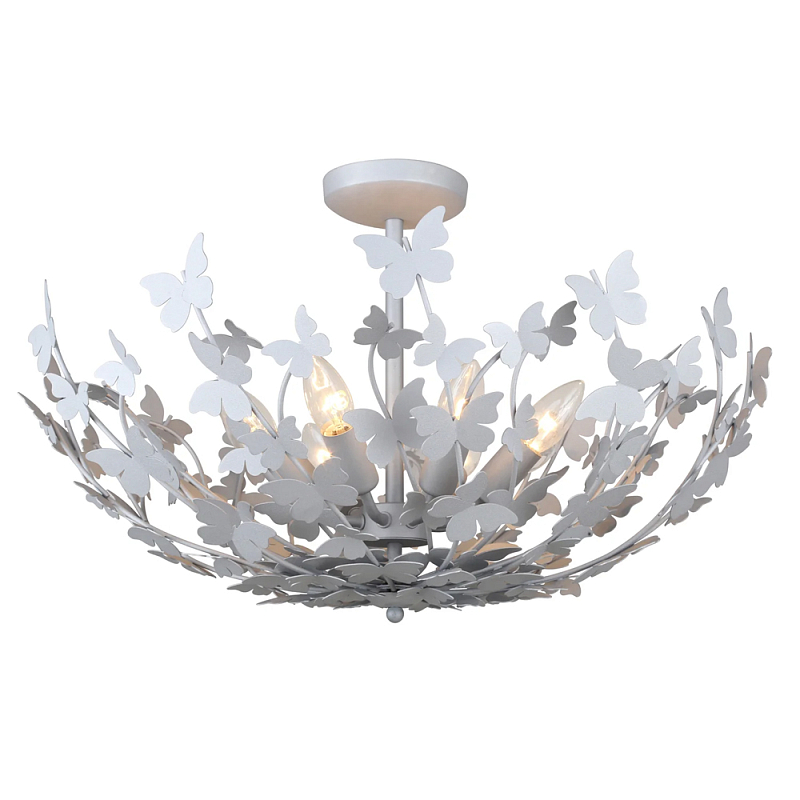 Потолочный светильник с абажуром оформленным в виде стаи бабочек Eternal Butterflies Серебряный Золотой в Ижевске | Loft Concept 