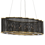 Люстра овальная в сочетании черного и золотого цвета Mesh Lighting варинант исполнения - 2 | Loft Concept в Ижевске