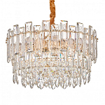 Круглая люстра с хрустальными подвесками на золотистом каркасе Gorgeous Crystal Light варинант исполнения - 2 | Loft Concept в Ижевске