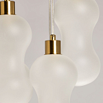 Люстра с 5-ю матовыми белыми стеклянными плафонами волнообразной формы Lucid Rain  варинант исполнения - 6 | Loft Concept в Ижевске