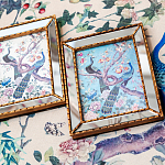 Постер в зеркальной раме в стиле шинуазри Chinoiserie Imperial Garden Peacocks on a Tree Poster варинант исполнения - 4 | Loft Concept в Ижевске
