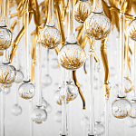 Люстра подвесная с прозрачными стеклянными подвесками в форме капель Диаметр 100 см Droplet Chandelier варинант исполнения - 9 | Loft Concept в Ижевске