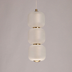 Подвесной светильник с 3-мя округлыми матовыми плафонами из белого стекла Golden Swirl варинант исполнения - 4 | Loft Concept в Ижевске