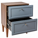 Тумба прикроватная серая из массива бука с 2-мя ящиками Wenge Light варинант исполнения - 4 | Loft Concept в Ижевске