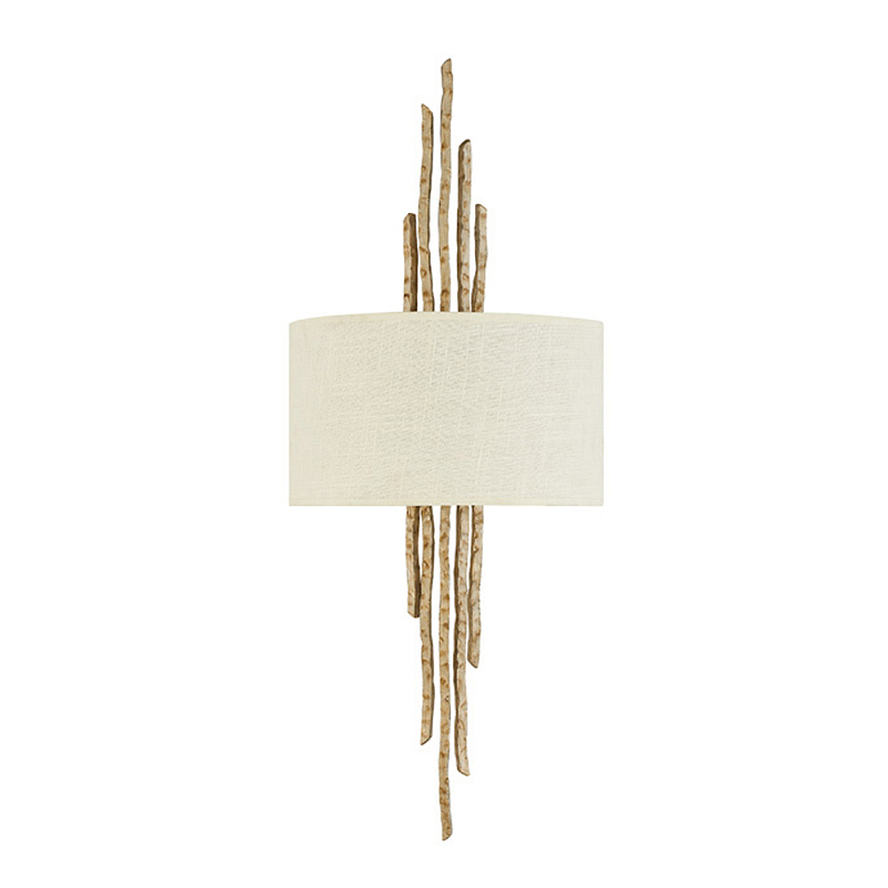 Бра с белым абажуром и элементами в виде натуральных веток Hinkley Золотой Бронза Белый Бежевый в Ижевске | Loft Concept 