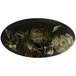 Шкатулка из эпоксидной смолы с цветами черная Epoxy Resin Oval Box Black варинант исполнения - 1 | Loft Concept в Ижевске