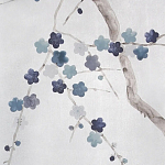 Обои ручная роспись Plum Blossom Inky Hokusai on Sterling Silver gilded silk варинант исполнения - 3 | Loft Concept в Ижевске