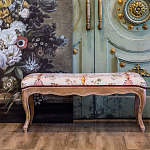 Банкетка из массива бука бежевая с растительным орнаментом Raffael Beige Floral Banquette варинант исполнения - 6 | Loft Concept в Ижевске