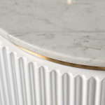 Тумбочка белая круглая с мраморной столешницей Thoroughbass варинант исполнения - 1 | Loft Concept в Ижевске