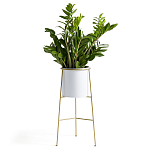 Кашпо из металла и латуни Elegance Elevated Planters белое варинант исполнения - 2 | Loft Concept в Ижевске