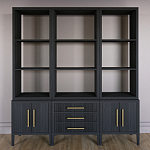 Модульный стеллаж Primo из трех составных элементов Черный дуб варинант исполнения - 2 | Loft Concept в Ижевске