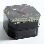 Шкатулка из эпоксидной смолы с цветами черная Epoxy Resin Square Box Black варинант исполнения - 5 | Loft Concept в Ижевске