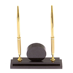 Часы настольные с двумя ручками из натурального камня Stone Clock варинант исполнения - 3 | Loft Concept в Ижевске