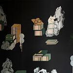 Обои ручная роспись The Art of Learning and Steps for the Flowers by Teo Yang Original colourway on Pitch dyed silk варинант исполнения - 1 | Loft Concept в Ижевске