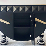 Дизайнерский комод полукруглый черный с 3-мя фактурным ящиками Occasion варинант исполнения - 4 | Loft Concept в Ижевске