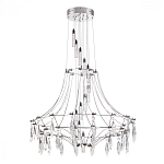 Люстра подвесная из металла с хрустальными прозрачными подвесками Quasar 81 варинант исполнения - 8 | Loft Concept в Ижевске