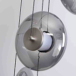 Люстра каскадная с 5-ю круглыми стеклянными плафонами дымчатого цвета и черными деталями Orbit Serenade варинант исполнения - 2 | Loft Concept в Ижевске