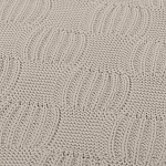 Плед из хлопка рельефной вязки бежево-серого цвета Waffle Comfort варинант исполнения - 3 | Loft Concept в Ижевске