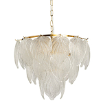 Люстра на цепи с прозрачными стеклянными подвесками в виде листьев Textured Glass Chandelier варинант исполнения - 1 | Loft Concept в Ижевске
