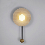 Бра круглое с каменным основанием и плафоном из стекла в форме шара Shaw Marble Lighting варинант исполнения - 5 | Loft Concept в Ижевске