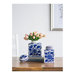 Ваза с крышкой в китайском стиле Oriental Blue & White Ornament Vases варинант исполнения - 5 | Loft Concept в Ижевске