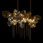 Люстра подвесная с 22-мя гранёными стеклянными плафонами с вертикальными подвесками Gilded Mirage  варинант исполнения - 4 | Loft Concept в Ижевске