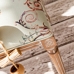 Банкетка из массива бука светло-зеленая с растительным орнаментом Raffael Angel Floral Banquette варинант исполнения - 3 | Loft Concept в Ижевске