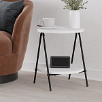 Стол приставной с 2-мя круглыми белыми столешницами ESSEL SIDE TABLE WHITE варинант исполнения - 5 | Loft Concept в Ижевске