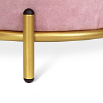 Банкетка круглая пыльно-розовый велюр на 4-х металлических ножках золотого цвета SANJAY варинант исполнения - 2 | Loft Concept в Ижевске