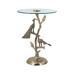 Столик с круглой стеклянной столешницей и корпусом в виде двух павлинов на ветке Table Two Peacocks варинант исполнения - 2 | Loft Concept в Ижевске
