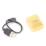 Зажигалка электронная с накладкой из натурального камня Малахит и с USB проводом для зарядки Stone Lighters варинант исполнения - 4 | Loft Concept в Ижевске