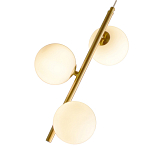 Подвесной светильник бронзового цвета с 3-мя белыми стеклянными шарообразными плафонами Bubble Chandelier варинант исполнения - 2 | Loft Concept в Ижевске